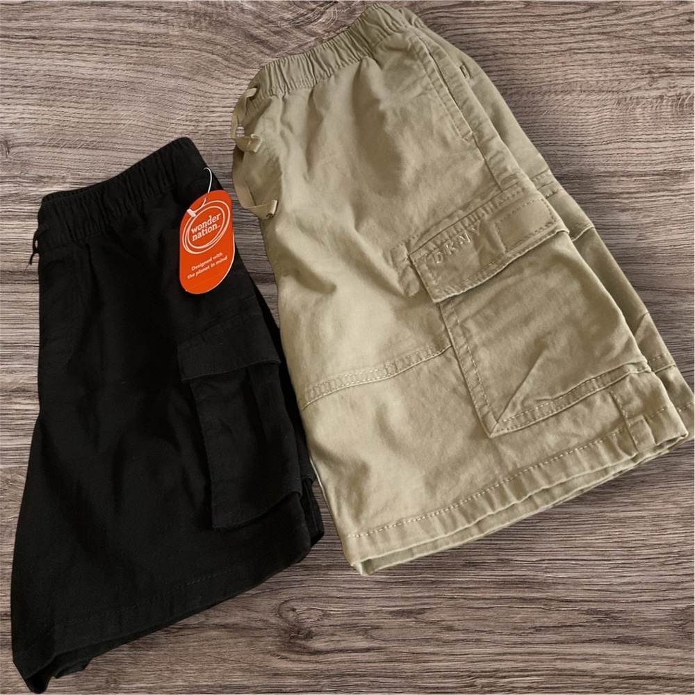 Boys Black and khaki Cargo Shorts Size 10-12